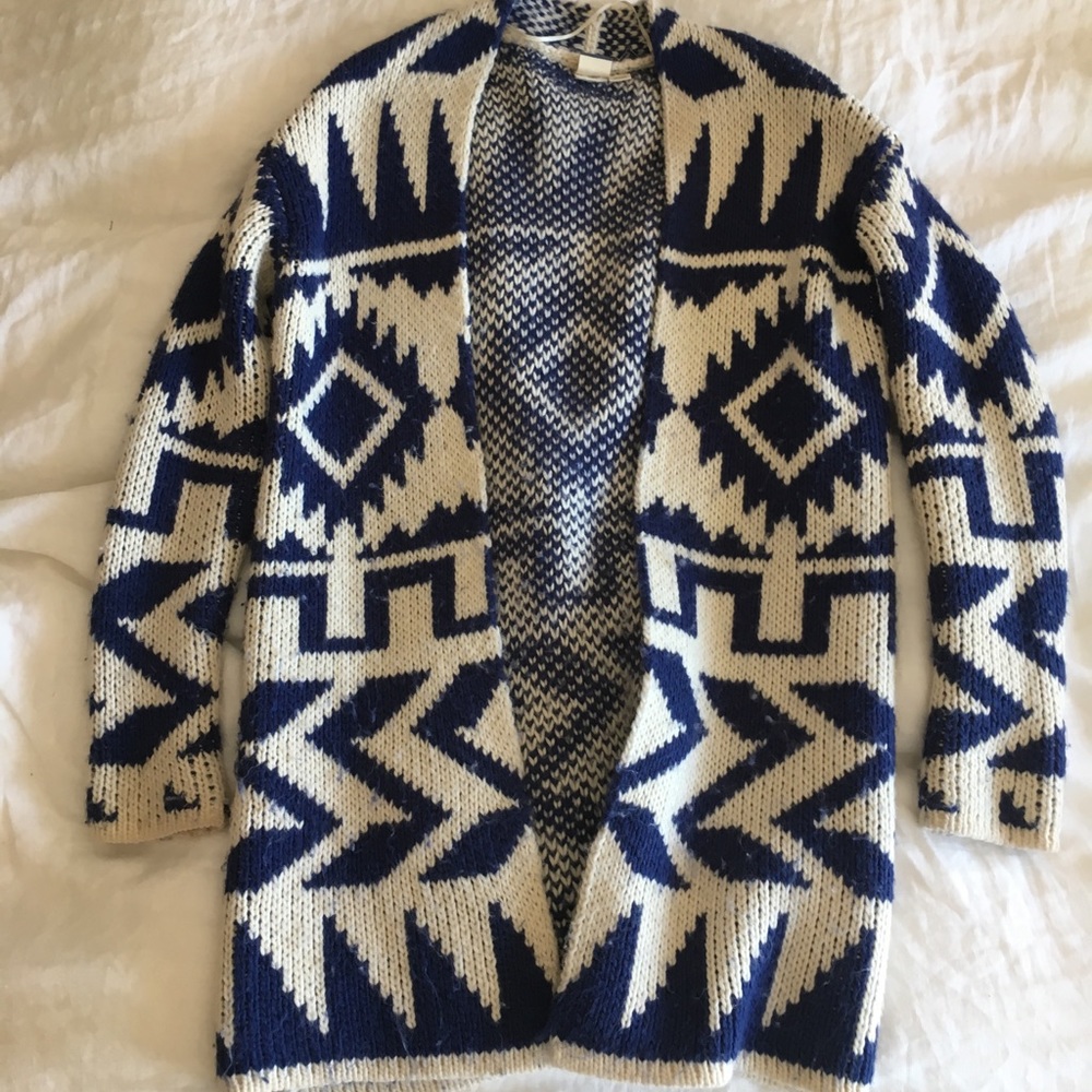 Roxy Long Cardigan with Geometric Print sz XS